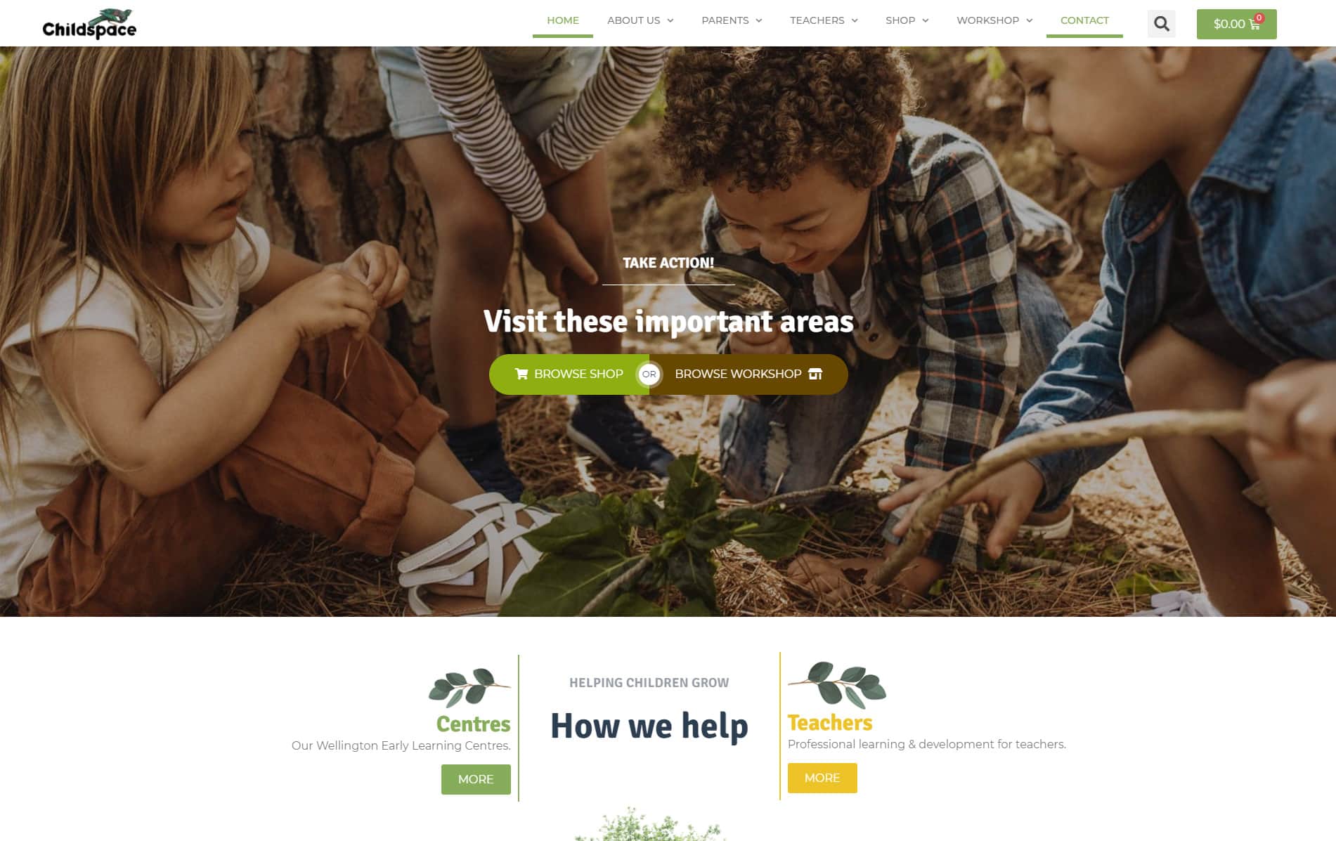 Childspace website design Wellington by Web Infinity
