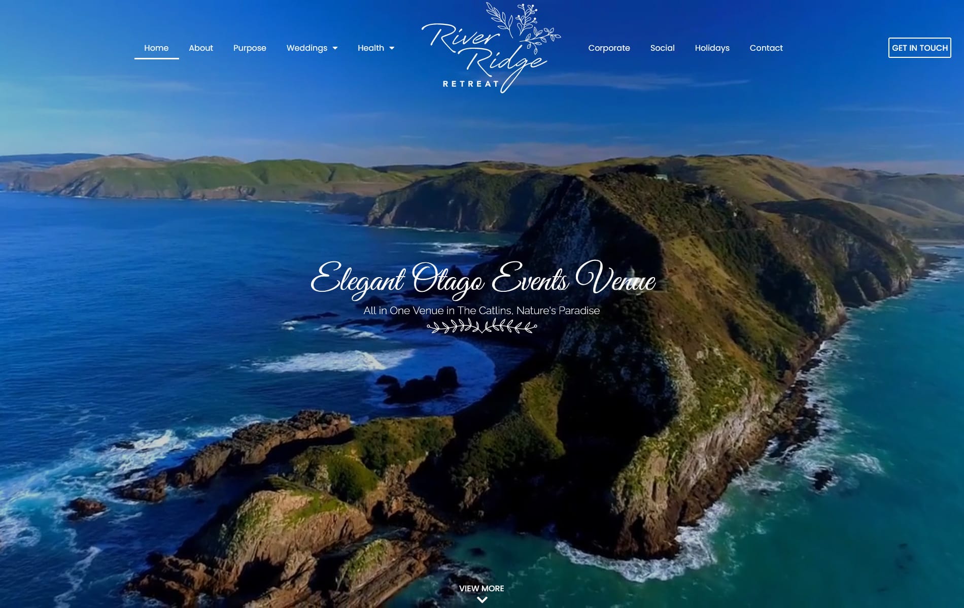 RiverRidge Retreat, web design by Web Infinity, based in Wellington